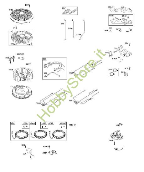G - Volano, generatore, motorino di avviamento, fascio cavi B&S - 44 €¦ 44N677-0017-B1 brand Stihl